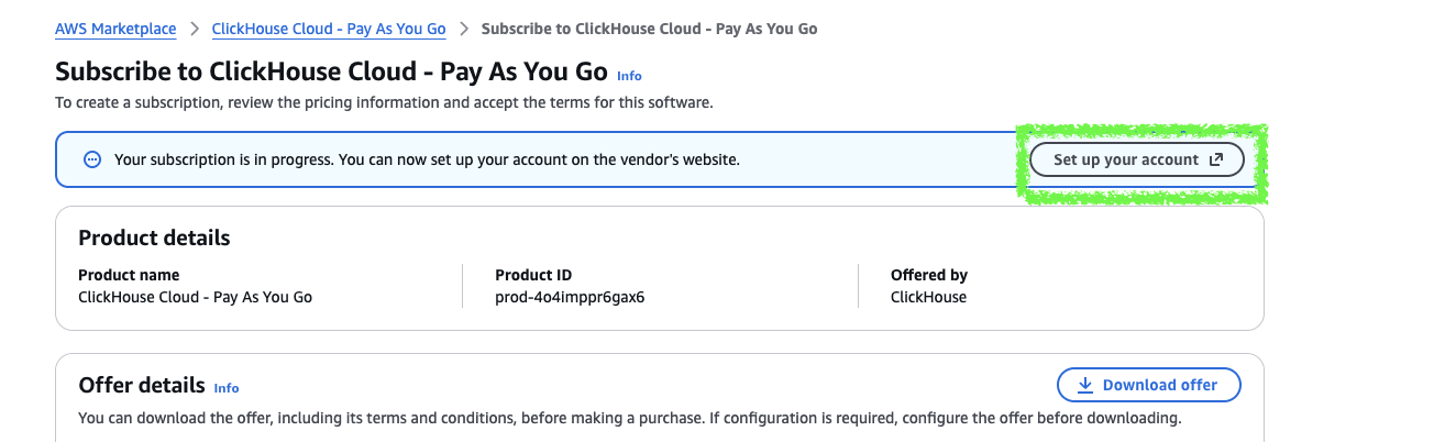 Подтверждение контракта на AWS Marketplace
