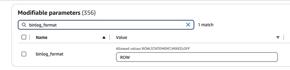 Формат двоичного журнала на ROW