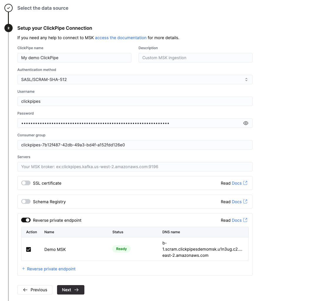 В�ыбор обратной частной конечной точки