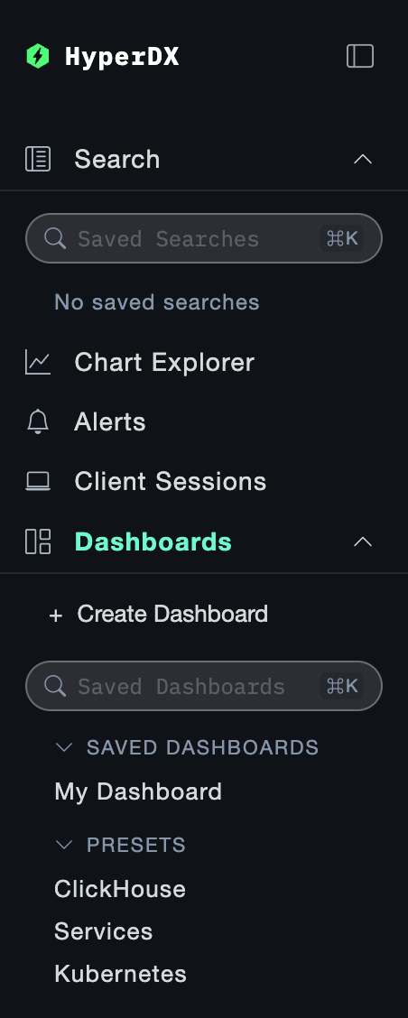 Dashboard search